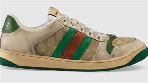 dirty gucci sneakera with bling|Gucci distressed sneakers sale.